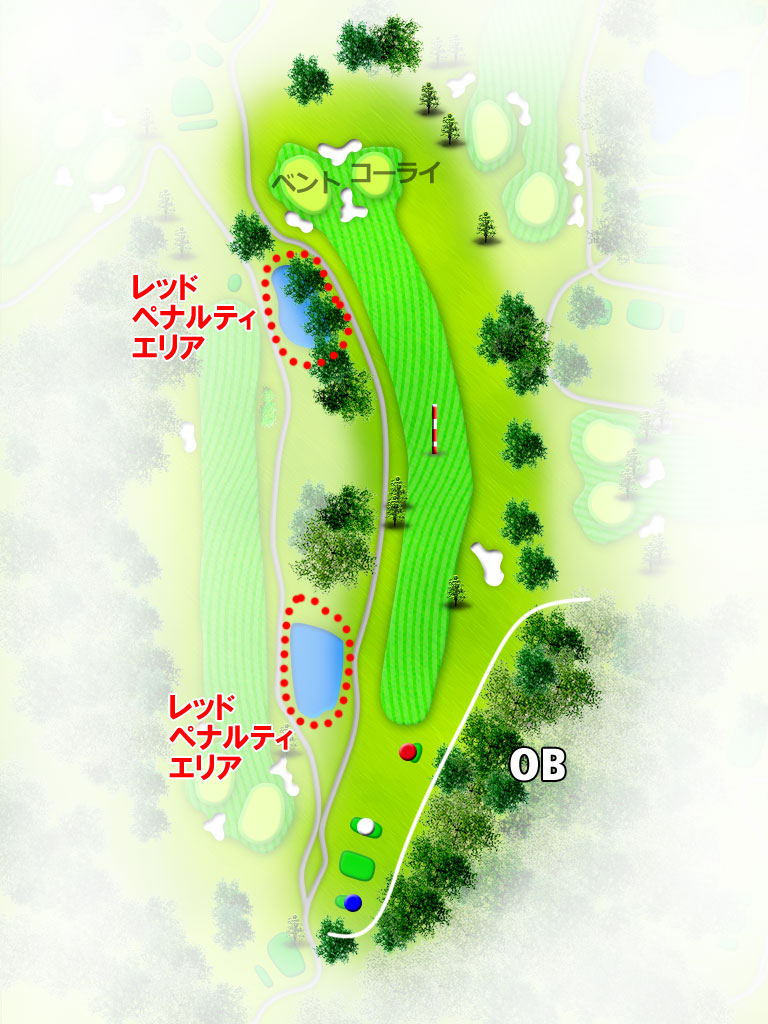 関東国際カントリークラブ 西コース8番ホール コース図