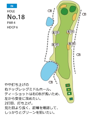 皐月ゴルフ倶楽部 佐野コース IN18番ホール コース図