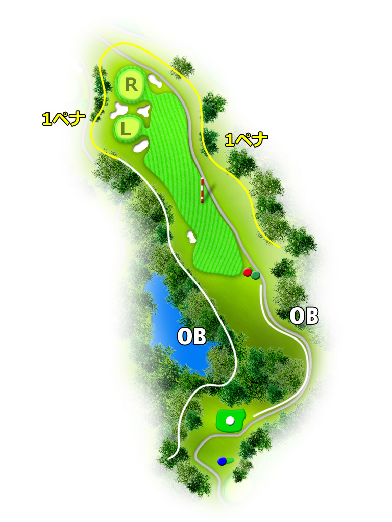 秩父国際カントリークラブ IN18番ホール コース図