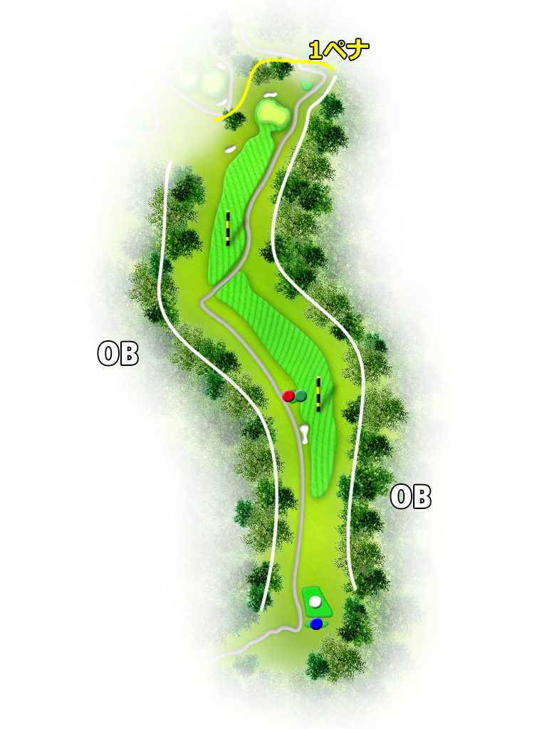 秩父国際カントリークラブ OUT8番ホール コース図