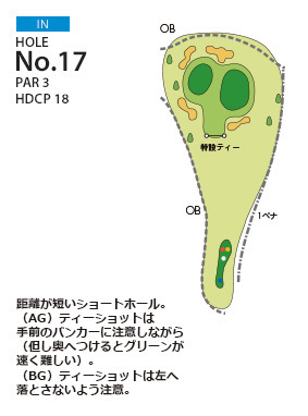ＰＧＭ御殿場カントリークラブ（旧：足柄森林カントリー倶楽部） IN17番ホール コース図