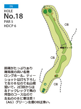 ＰＧＭ御殿場カントリークラブ（旧：足柄森林カントリー倶楽部） IN18番ホール コース図