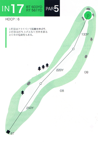 津軽カントリークラブ 百沢コース IN17番ホール コース図