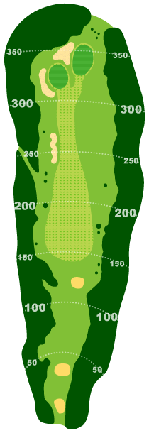 大石田ゴルフクラブ（ＯＩＳＨＩＤＡ ＧＯＬＦ ＣＬＵＢ） IN14番ホール コース図