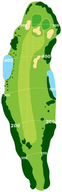 大石田ゴルフクラブ（ＯＩＳＨＩＤＡ ＧＯＬＦ ＣＬＵＢ） IN18番ホール コース図
