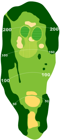 大石田ゴルフクラブ（ＯＩＳＨＩＤＡ ＧＯＬＦ ＣＬＵＢ） OUT2番ホール コース図
