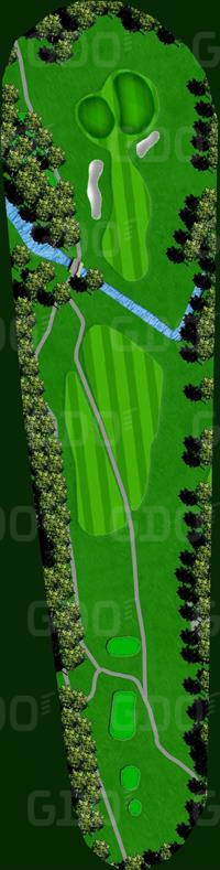 立川国際カントリー倶楽部 草花OUT1番ホール コース図