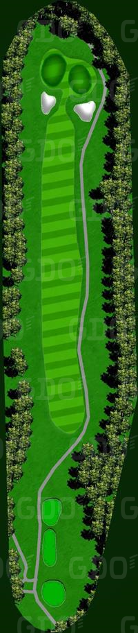 立川国際カントリー倶楽部 草花OUT6番ホール コース図