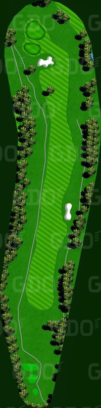 立川国際カントリー倶楽部 草花OUT9番ホール コース図