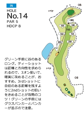 アバイディングクラブゴルフソサエティ IN14番ホール コース図