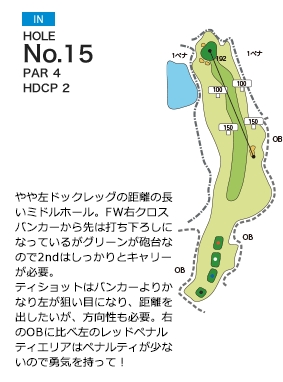 アバイディングクラブゴルフソサエティ IN15番ホール コース図