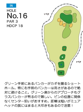 アバイディングクラブゴルフソサエティ IN16番ホール コース図