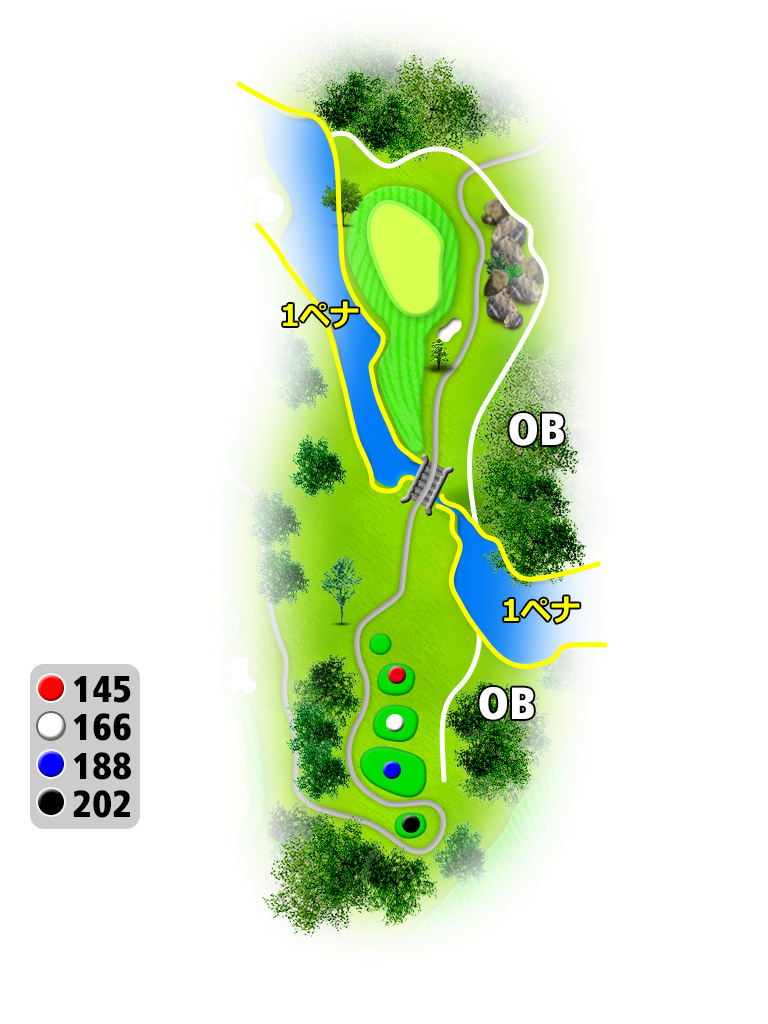 レイクフォレストリゾート センチュリーコース OUT7番ホール コース図