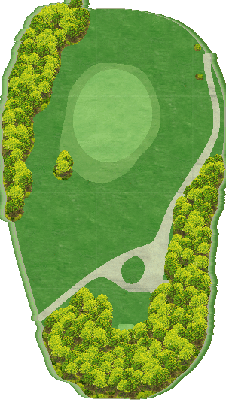 筑波国際カントリークラブ IN16番ホール コース図