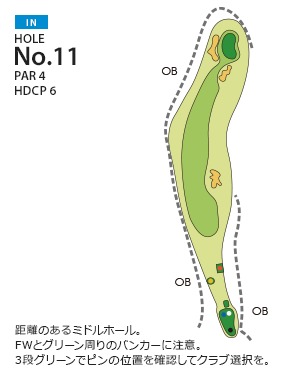 中央道晴ヶ峰カントリー倶楽部 IN11番ホール コース図