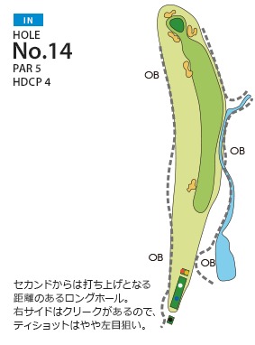 中央道晴ヶ峰カントリー倶楽部 IN14番ホール コース図