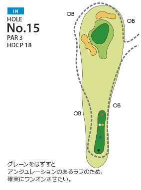 中央道晴ヶ峰カントリー倶楽部 IN15番ホール コース図