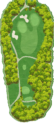 山陽グリーンゴルフコース IN16番ホール コース図