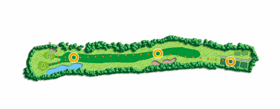 相模原ゴルフクラブ 東OUT（Par74設定）2番ホール コース図