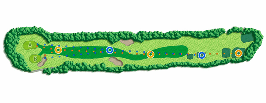 相模原ゴルフクラブ 東OUT（Par74設定）3番ホール コース図