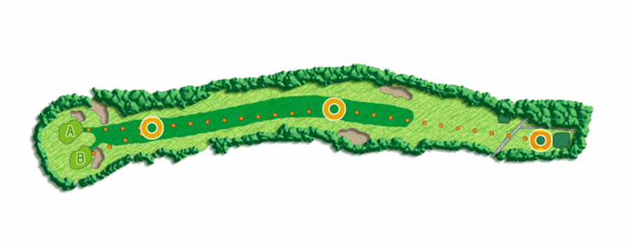 相模原ゴルフクラブ 東OUT（Par74設定）9番ホール コース図