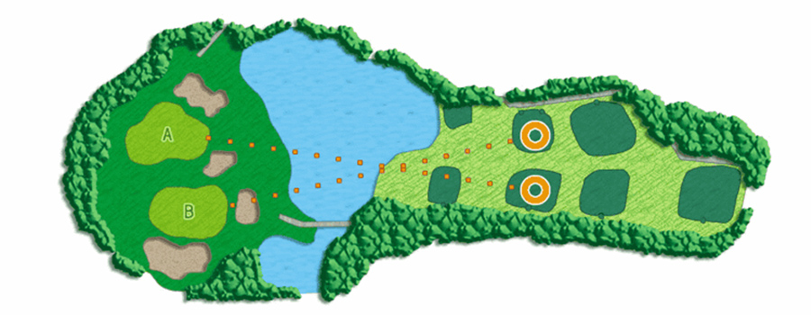 相模原ゴルフクラブ 東IN（Par74設定）11番ホール コース図