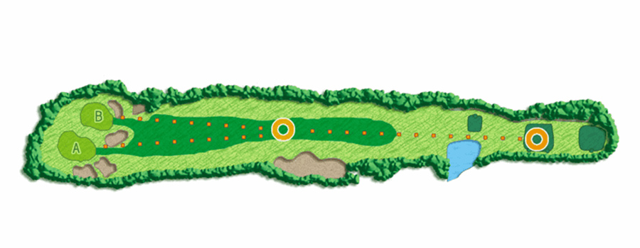 相模原ゴルフクラブ 東IN（Par74設定）14番ホール コース図