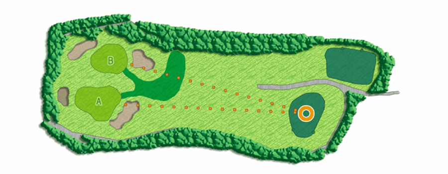 相模原ゴルフクラブ 東IN（Par74設定）16番ホール コース図