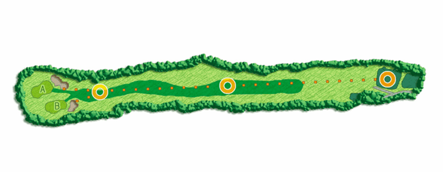 相模原ゴルフクラブ 東IN（Par74設定）17番ホール コース図