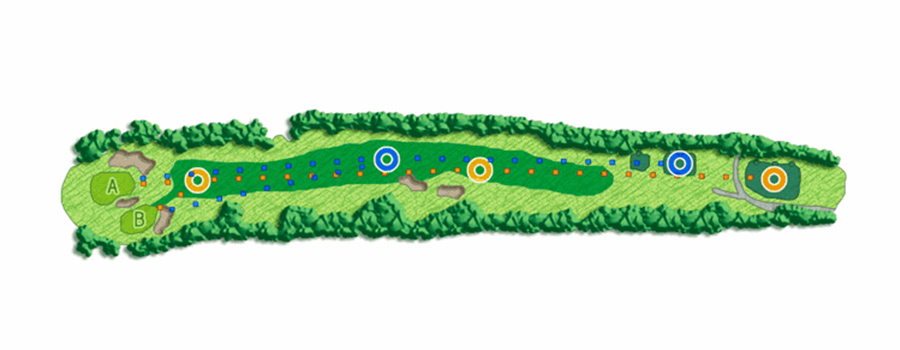 相模原ゴルフクラブ 東IN（Par74設定）18番ホール コース図