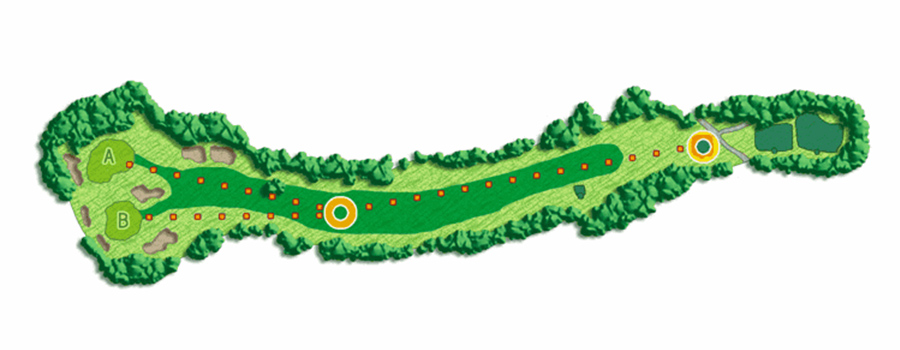 相模原ゴルフクラブ 西IN16番ホール コース図