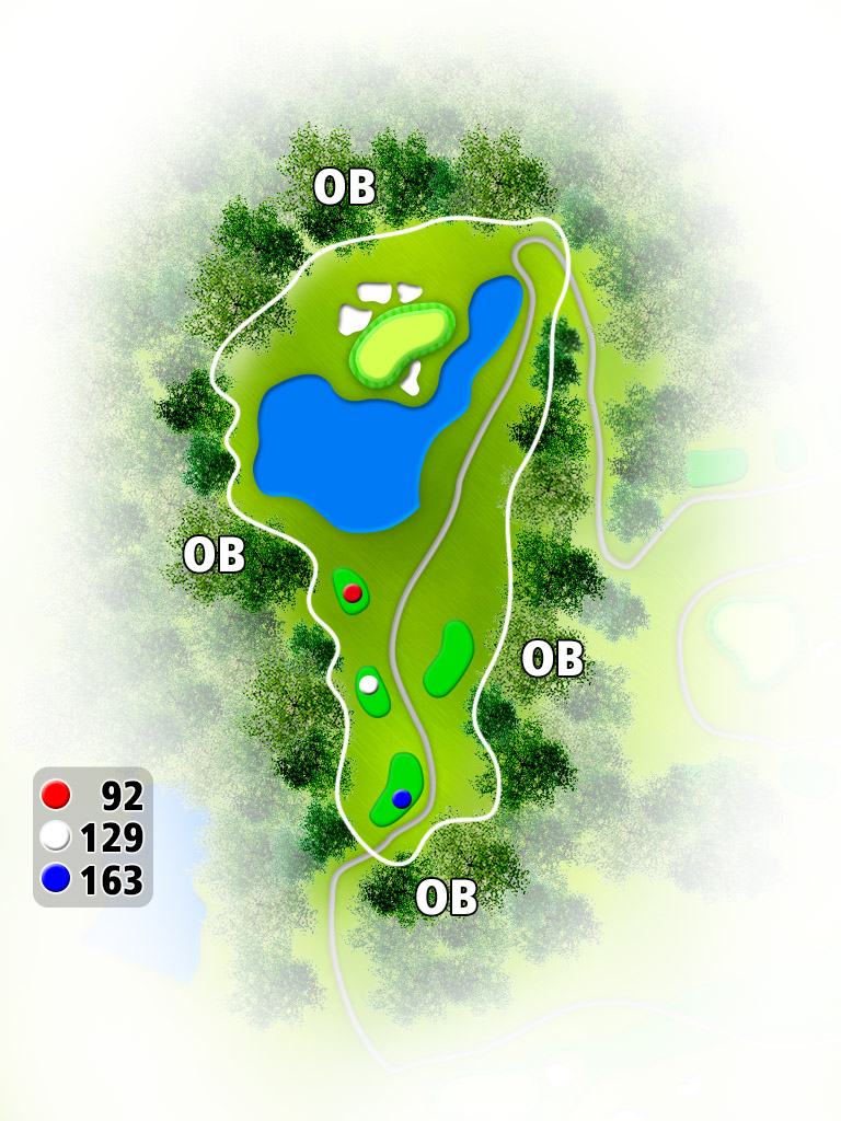 白鷺ゴルフクラブ OUT3番ホール コース図