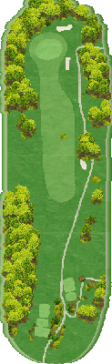 気仙沼カントリークラブ OUT1番ホール コース図