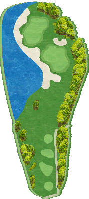 溝辺カントリークラブ IN16番ホール コース図