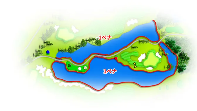 関西ゴルフ倶楽部 IN17番ホール コース図