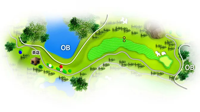 関西ゴルフ倶楽部 OUT5番ホール コース図