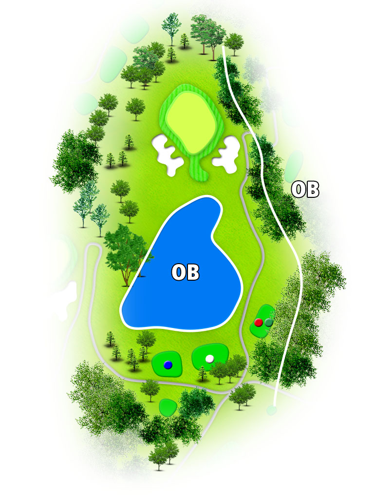 霞ゴルフクラブ OUT8番ホール コース図