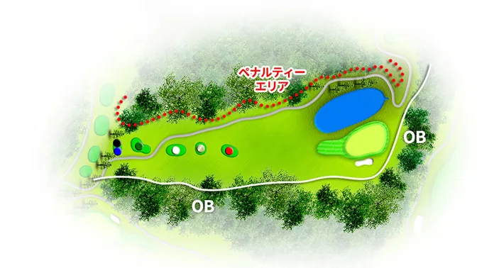 グレイスヒルズカントリー倶楽部 IN17番ホール コース図