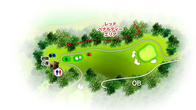 グレイスヒルズカントリー倶楽部 OUT6番ホール コース図