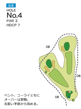 富士チサンカントリークラブ 白糸コース4番ホール コース図