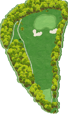 箱根湖畔ゴルフコース OUT8番ホール コース図