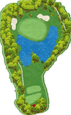 箱根湖畔ゴルフコース IN5番ホール コース図