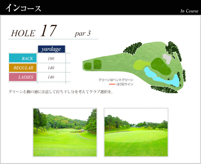 かごしま空港３６カントリークラブ 空港IN17番ホール コース図