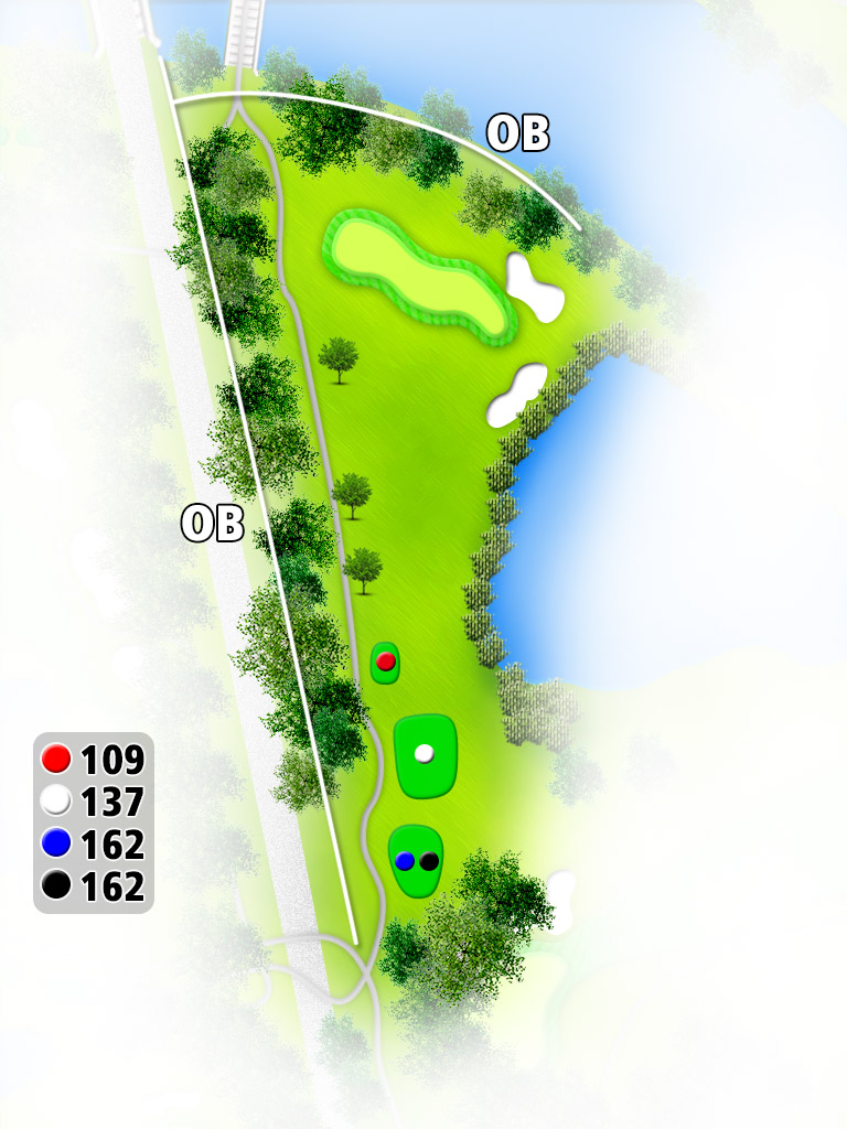 取手桜が丘ゴルフクラブ IN13番ホール コース図