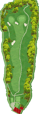 桔梗が丘ゴルフコース OUT1番ホール コース図