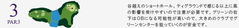 瑞陵ゴルフ倶楽部 OUT3番ホール コース図