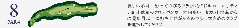 瑞陵ゴルフ倶楽部 OUT8番ホール コース図
