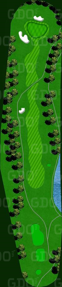 千葉カントリークラブ 川間コース 東1番ホール コース図