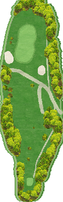 ＨＩＢＡＲＩ ＧＯＬＦ（旧 雲雀丘ゴルフ倶楽部） OUT1番ホール コース図