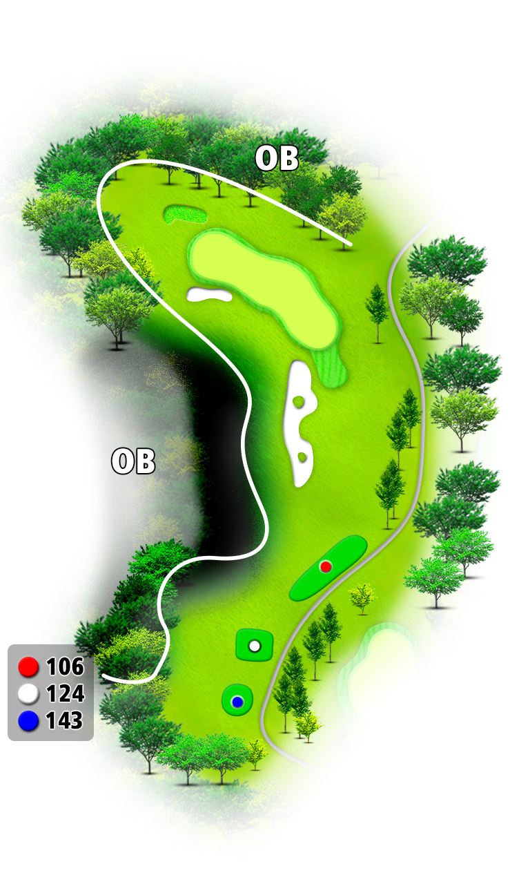 花生カントリークラブ（千葉県） OUT3番ホール コース図